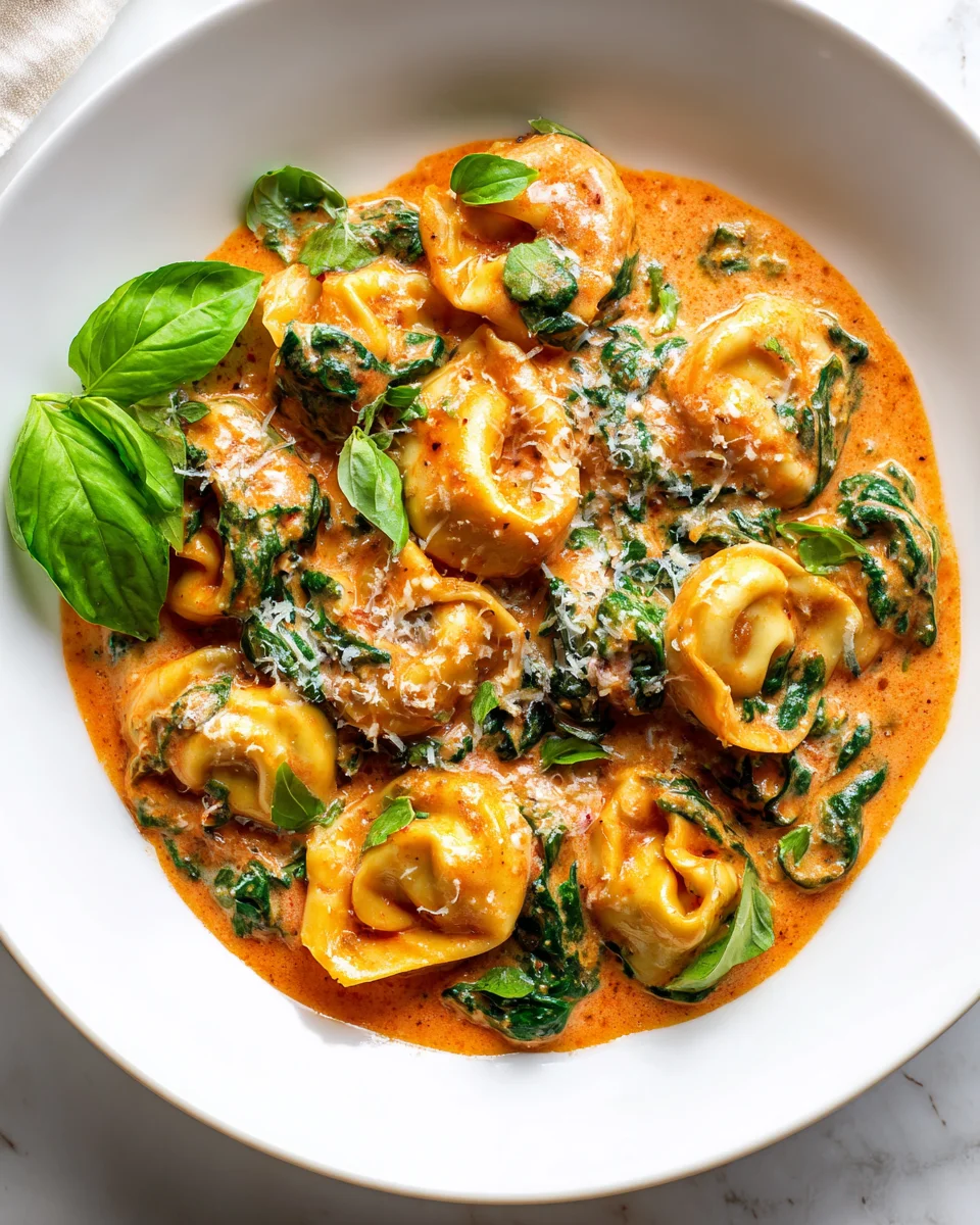 Creamy Spinach Tomato Tortellini Recipe - Quick & Easy!