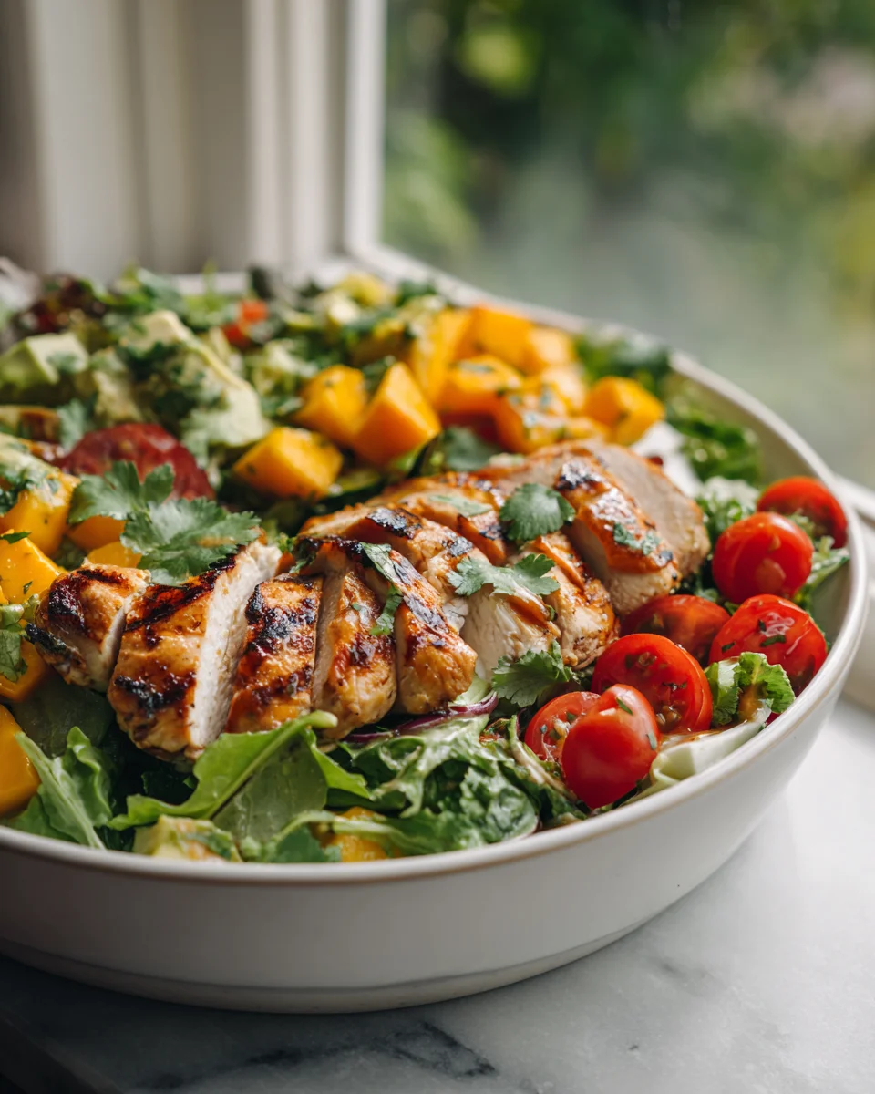 Avocado Mango Grilled Chicken Salad: Healthy & Delicious!