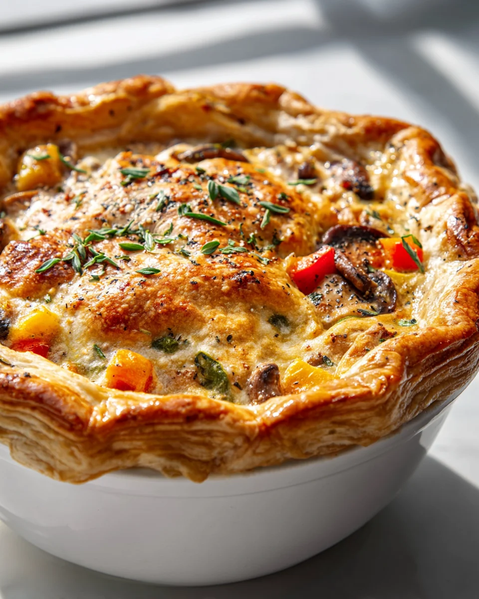 Delicious Supreme Veggie Pizza Pot Pie Casserole Recipe