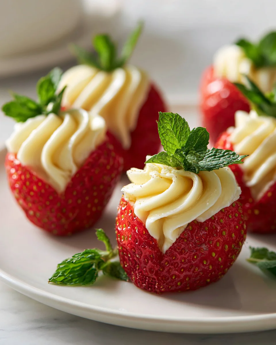 Sweet & Zesty Lemon Cream Stuffed Strawberries Treat