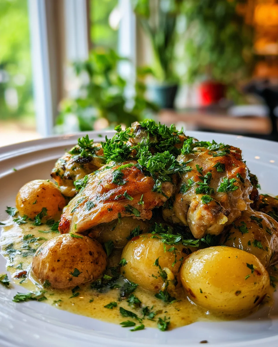 Easy Slow Cooker Butter Garlic Chicken & Potatoes Recipe