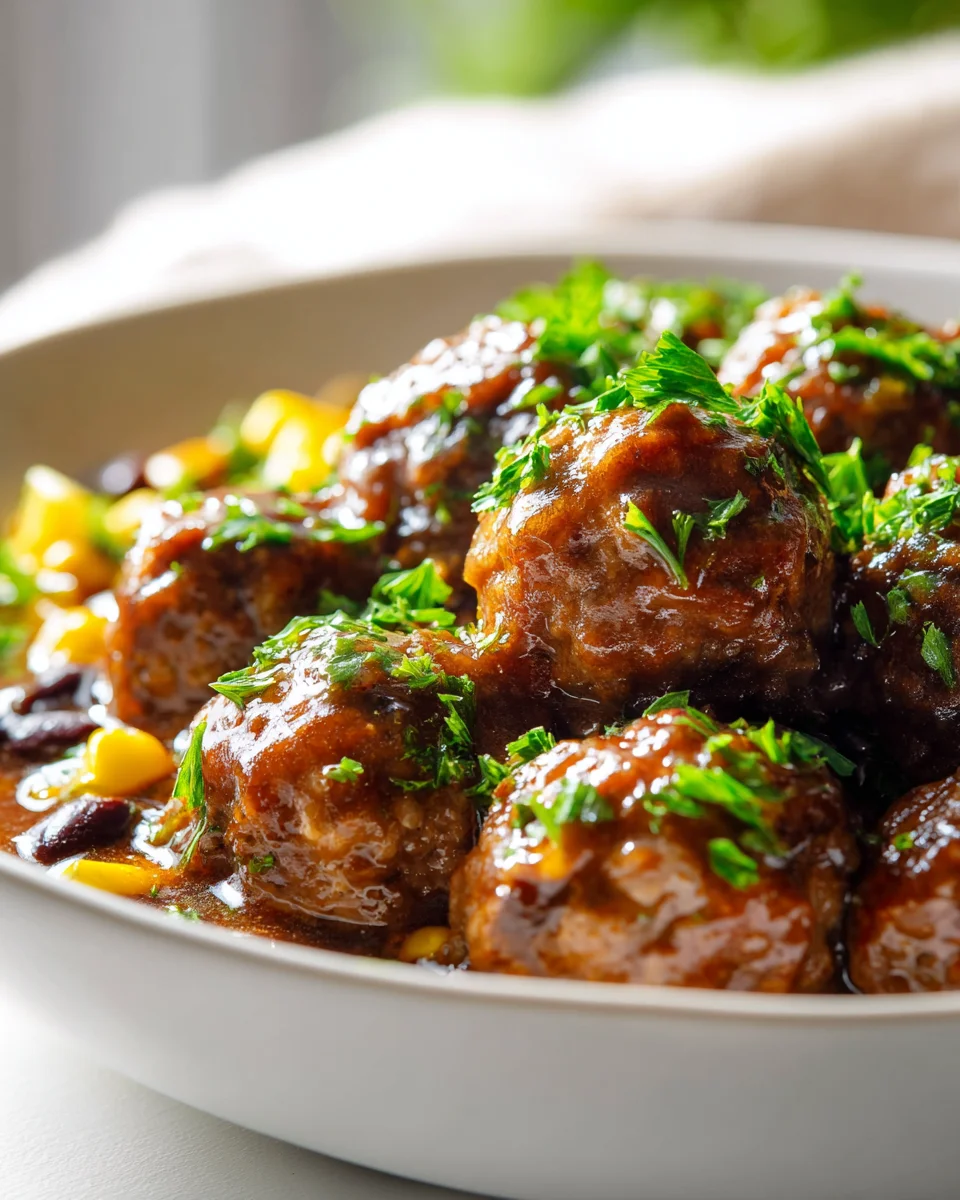 Easy Slow Cooker Salisbury Beef Meatballs & Rich Gravy