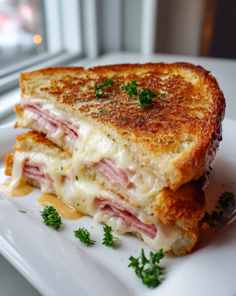 Beef Ham & Swiss Grilled Sandwich with Honey Mustard!