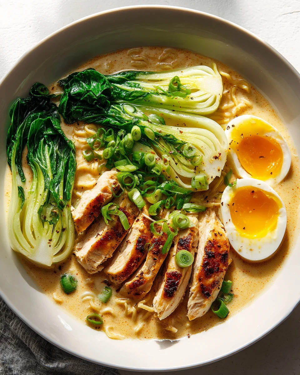 Creamy Garlic Chicken Ramen with Bok Choy: Ultimate Comfort Food