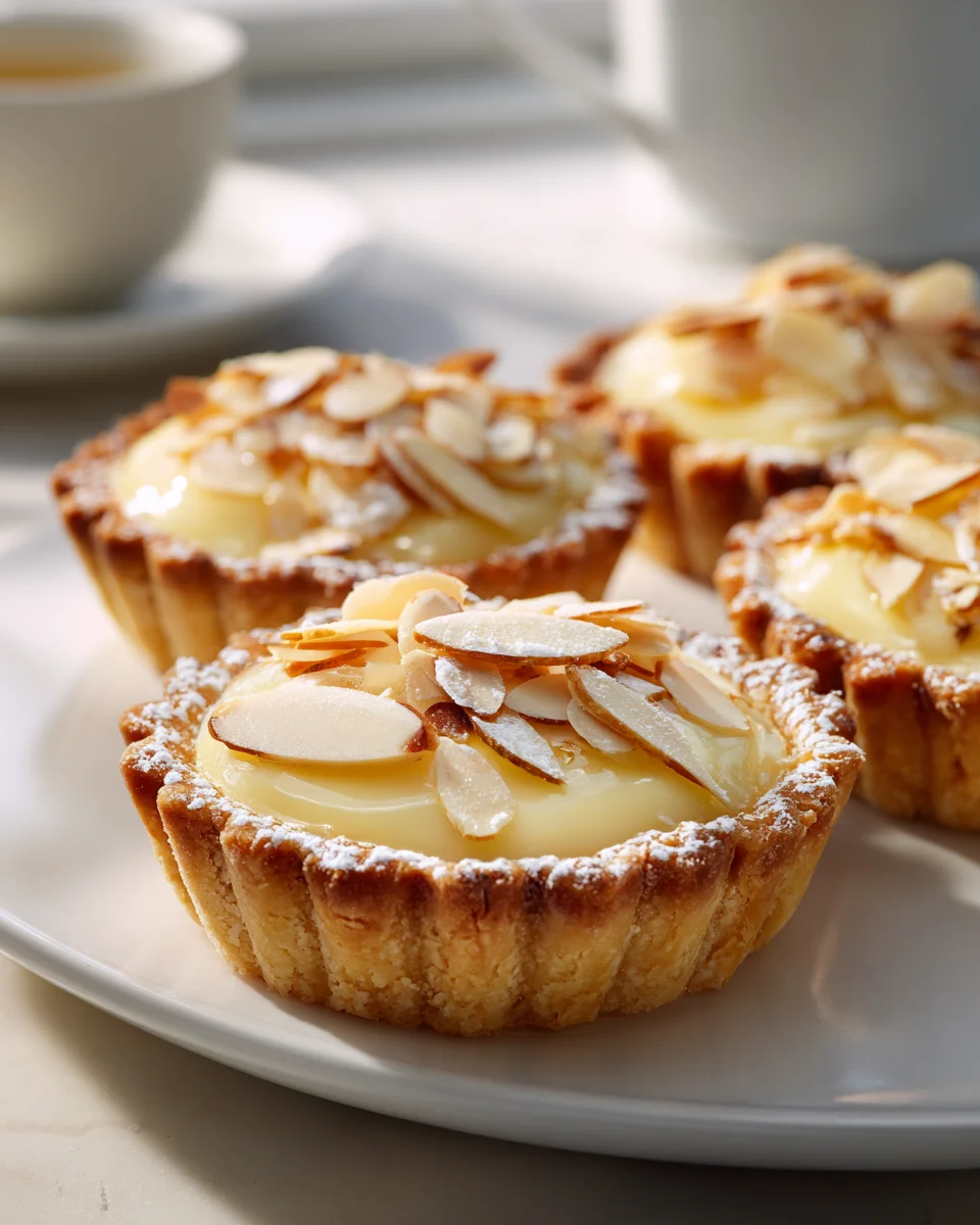 German Bee Sting Tartlets: Sweet Almond & Creamy Vanilla Delight