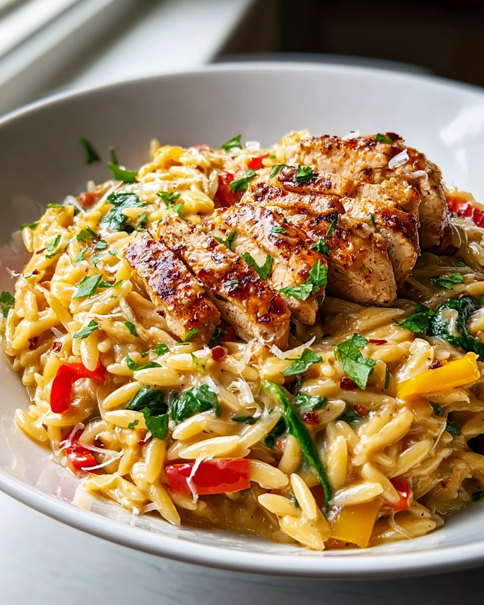 One Pot Cajun Chicken Alfredo Orzo: Flavor Packed Delight