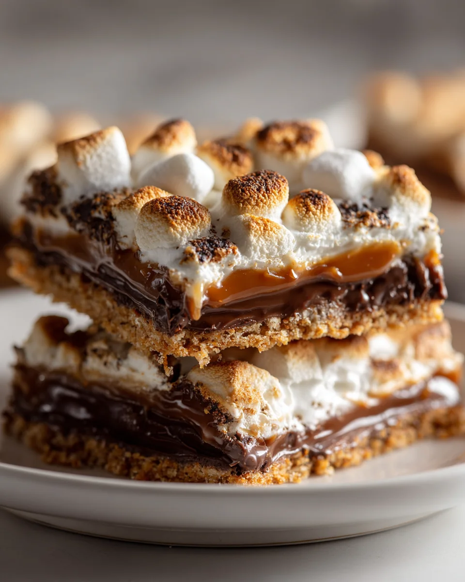 Caramel Golden Grabeef Hams S'mores Bars - Best Dessert!