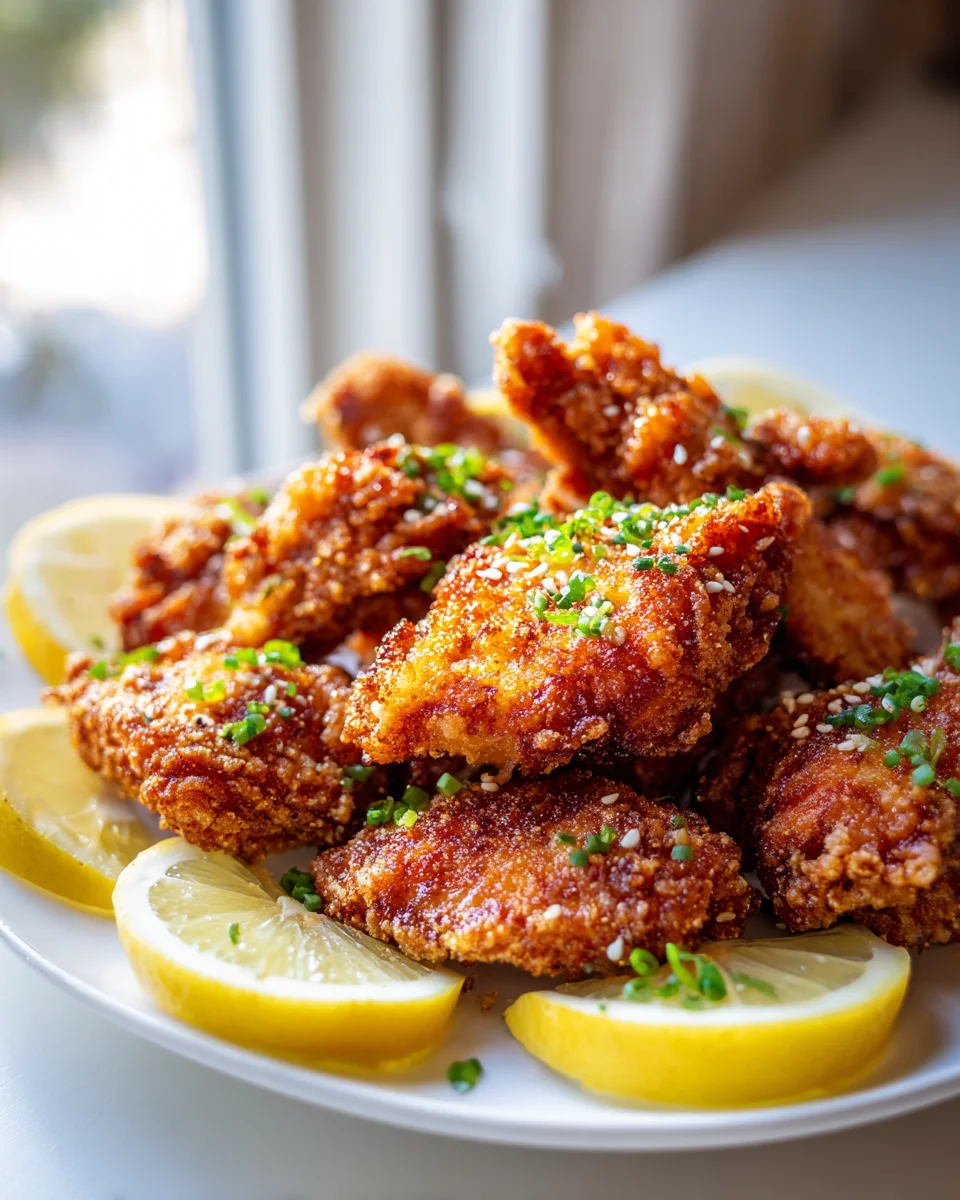 Best Crispy Japanese Fried Chicken with Lemon Flavor