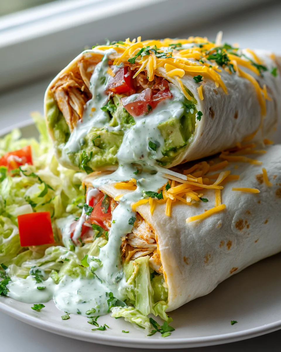 Quick & Easy Chicken Avocado Ranch Burritos Recipe