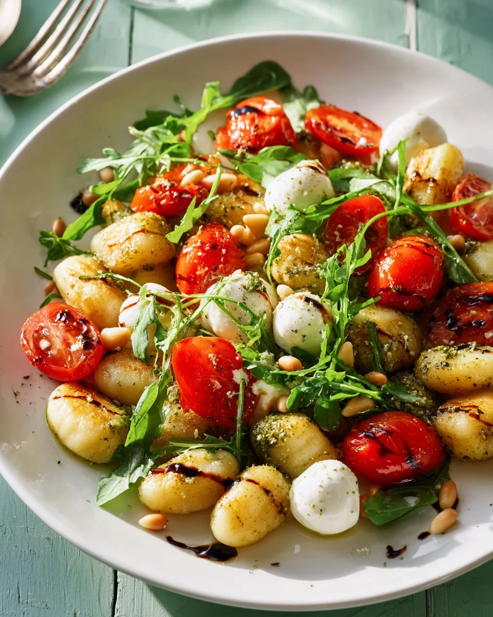 Easy Roasted Gnocchi Salad with Pesto & Mozzarella Delight