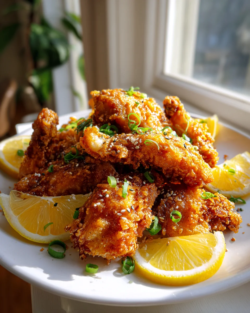 Best Crispy Japanese Fried Chicken with Lemon Flavor