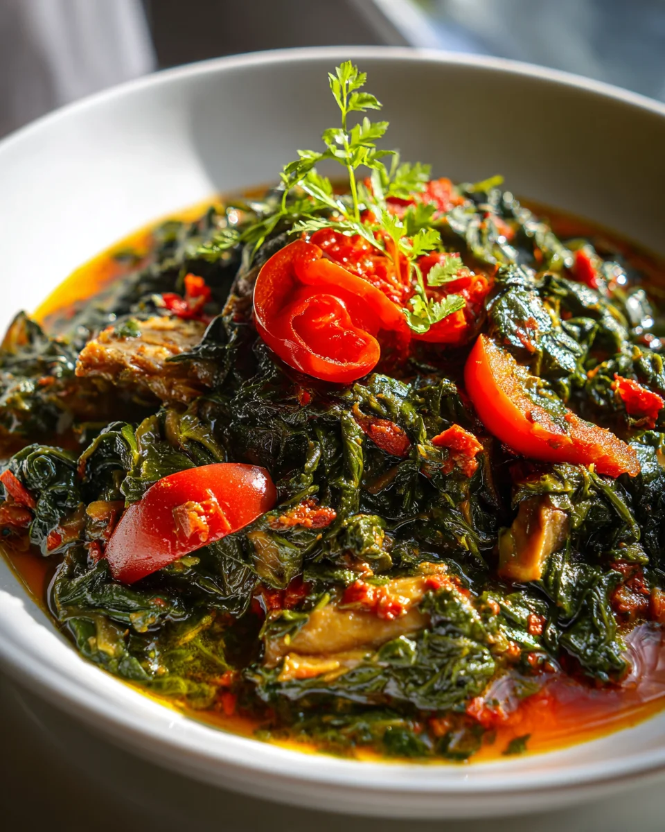 Savory Efo Riro: Nigerian Spinach Stew with Beef