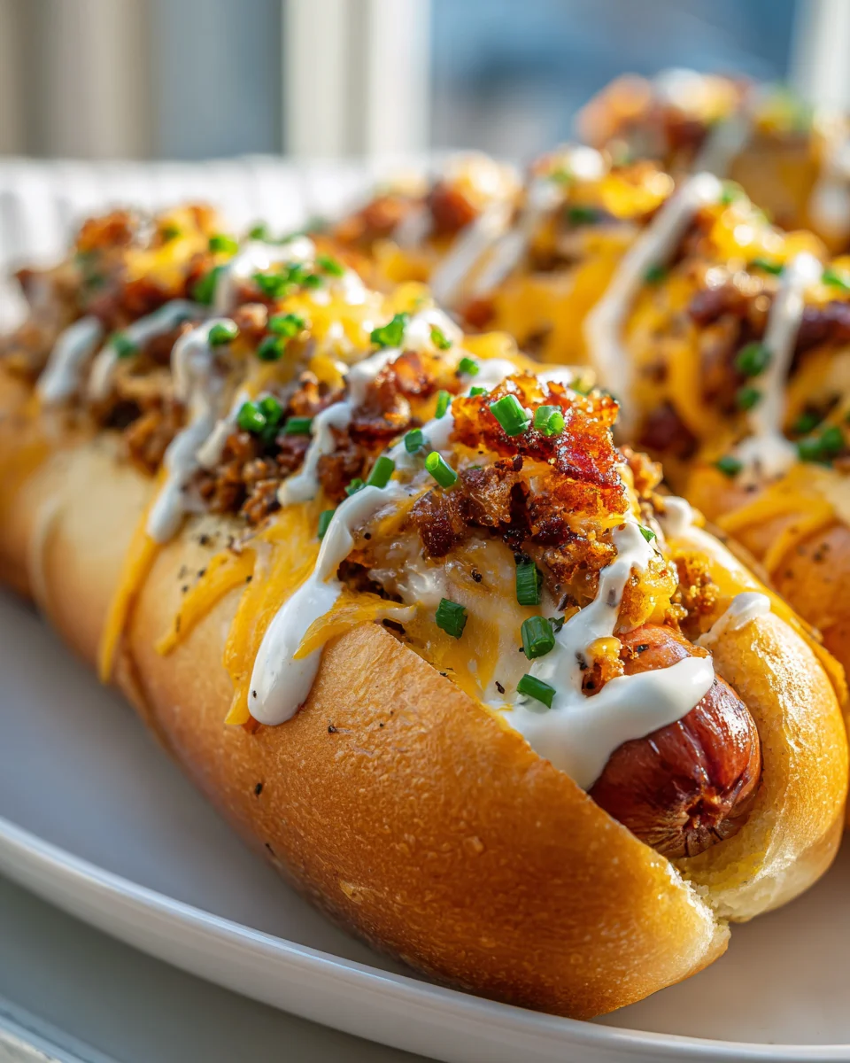 Mouthwatering Beef Bacon Cheddar Ranch Hot Dog Buns Recipe
