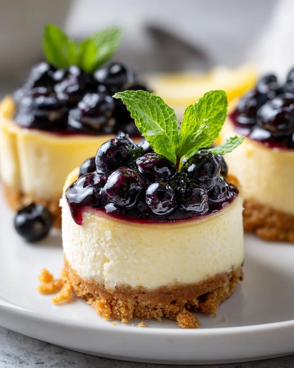 Perfect Juicy Mini Lemon Blueberry Cheesecakes Recipe