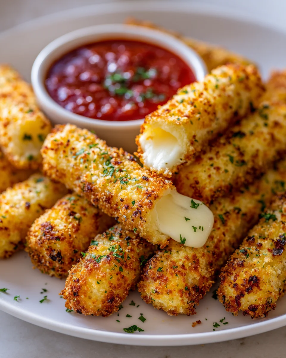 Crispy Baked Mozzarella Sticks with Golden Crust Recipe