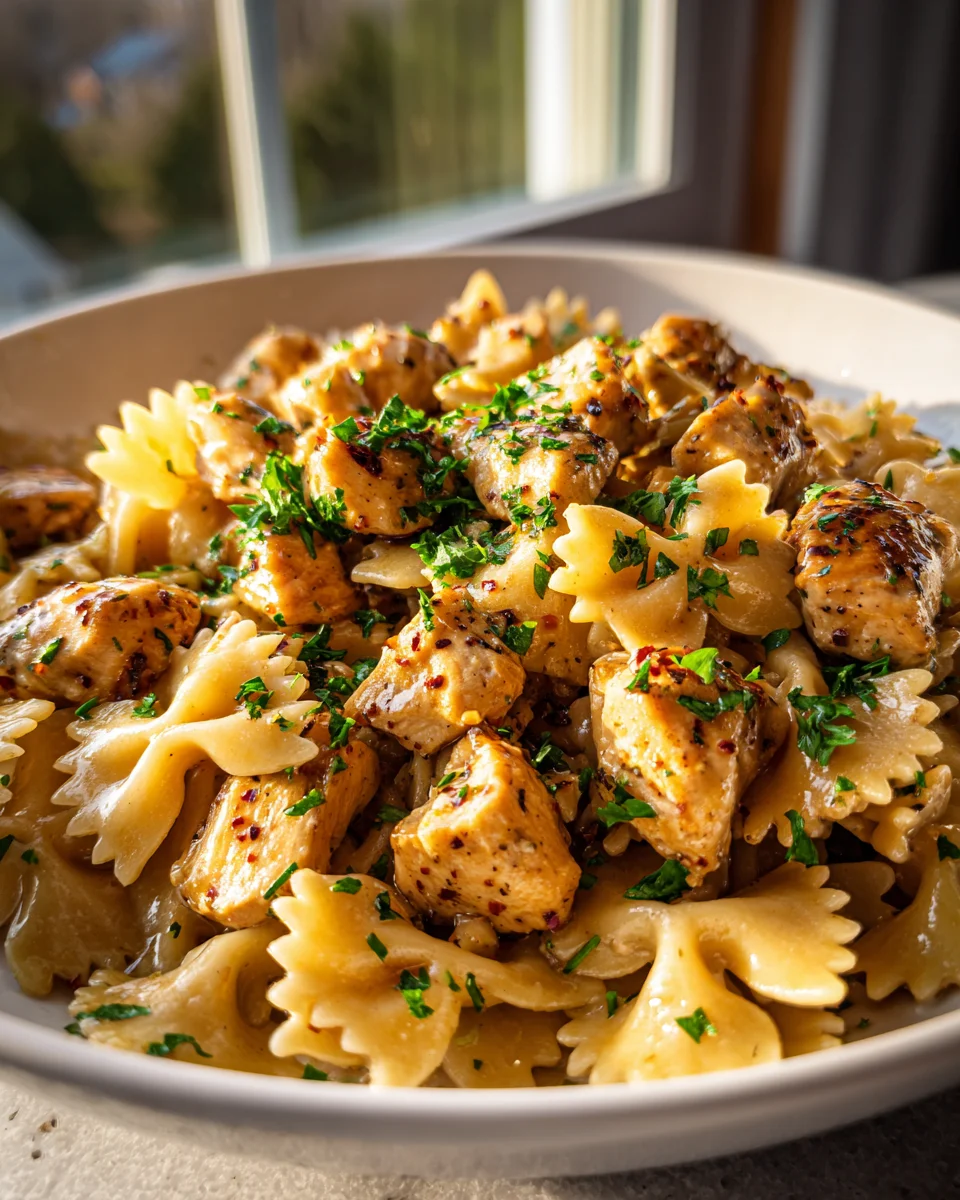Garlic Butter Chicken Bowtie Pasta: Easy & Delicious Dinner!