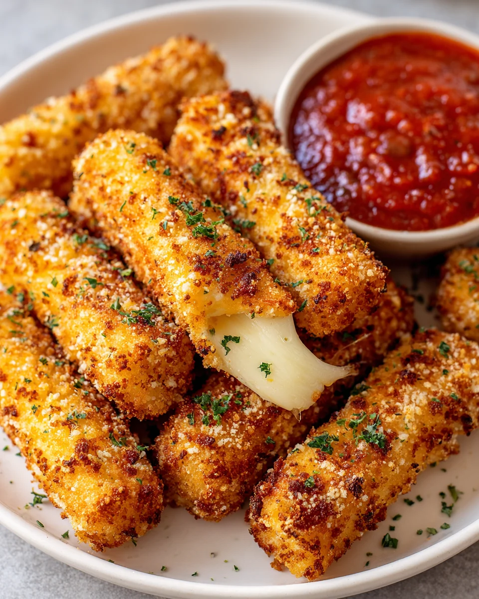 Crispy Baked Mozzarella Sticks with Golden Crust Recipe