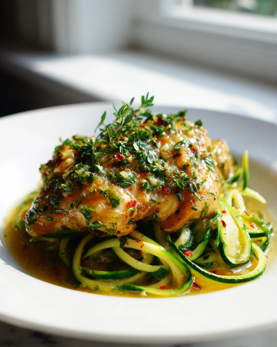 Delicious Garlic Butter Chicken Zucchini Noodles Meal Prep