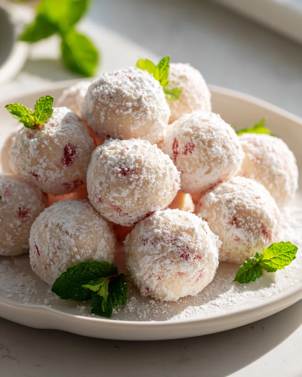 Easy Peppermint Condensed Milk Snowballs No-Bake Recipe