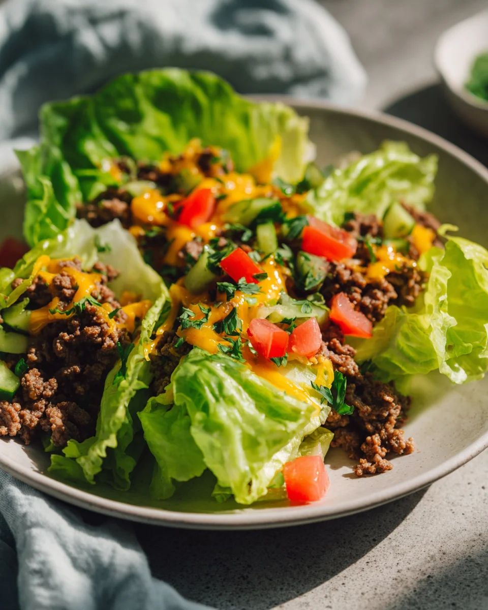 Delicious Low Carb Cheeseburger Lettuce Bowl Recipe!