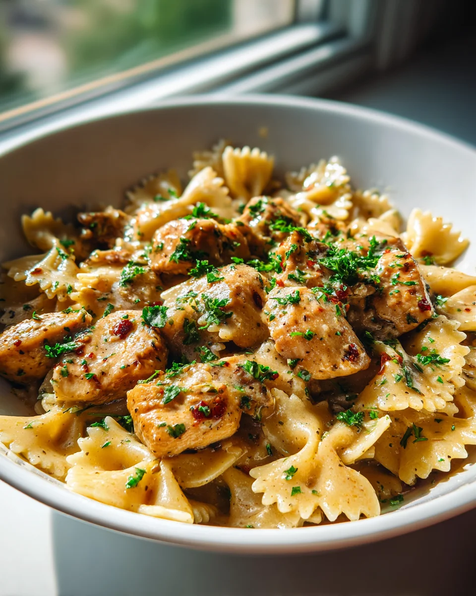 Garlic Butter Chicken Bowtie Pasta: Easy & Delicious Dinner!