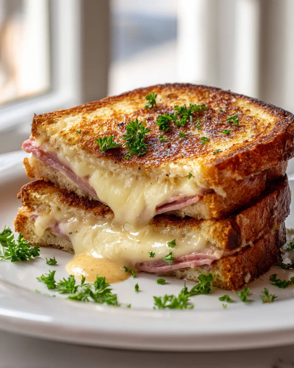 Beef Ham & Swiss Grilled Sandwich with Honey Mustard!