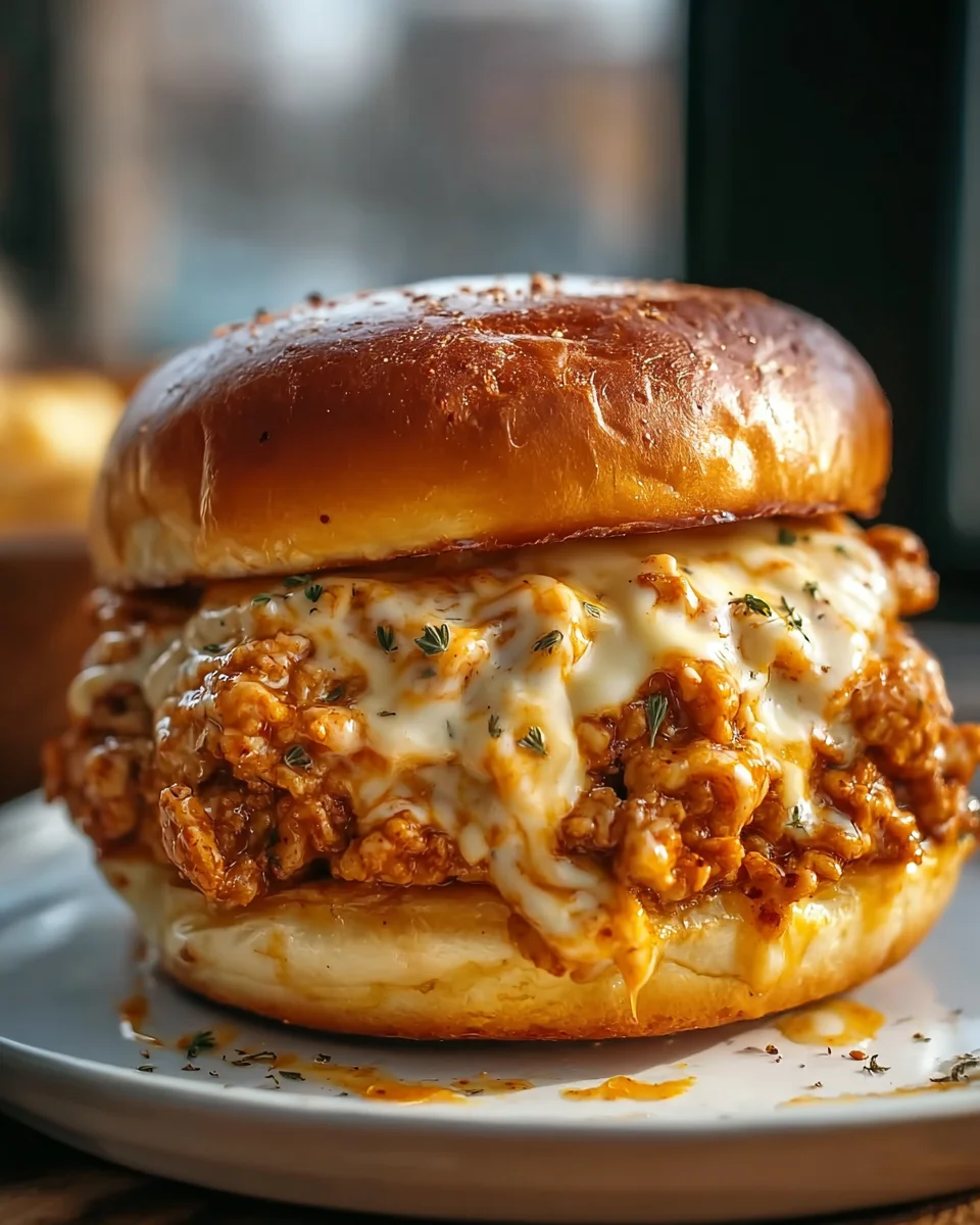 Cajun Chicken Sloppy Joes with Creamy Cheese Sauce