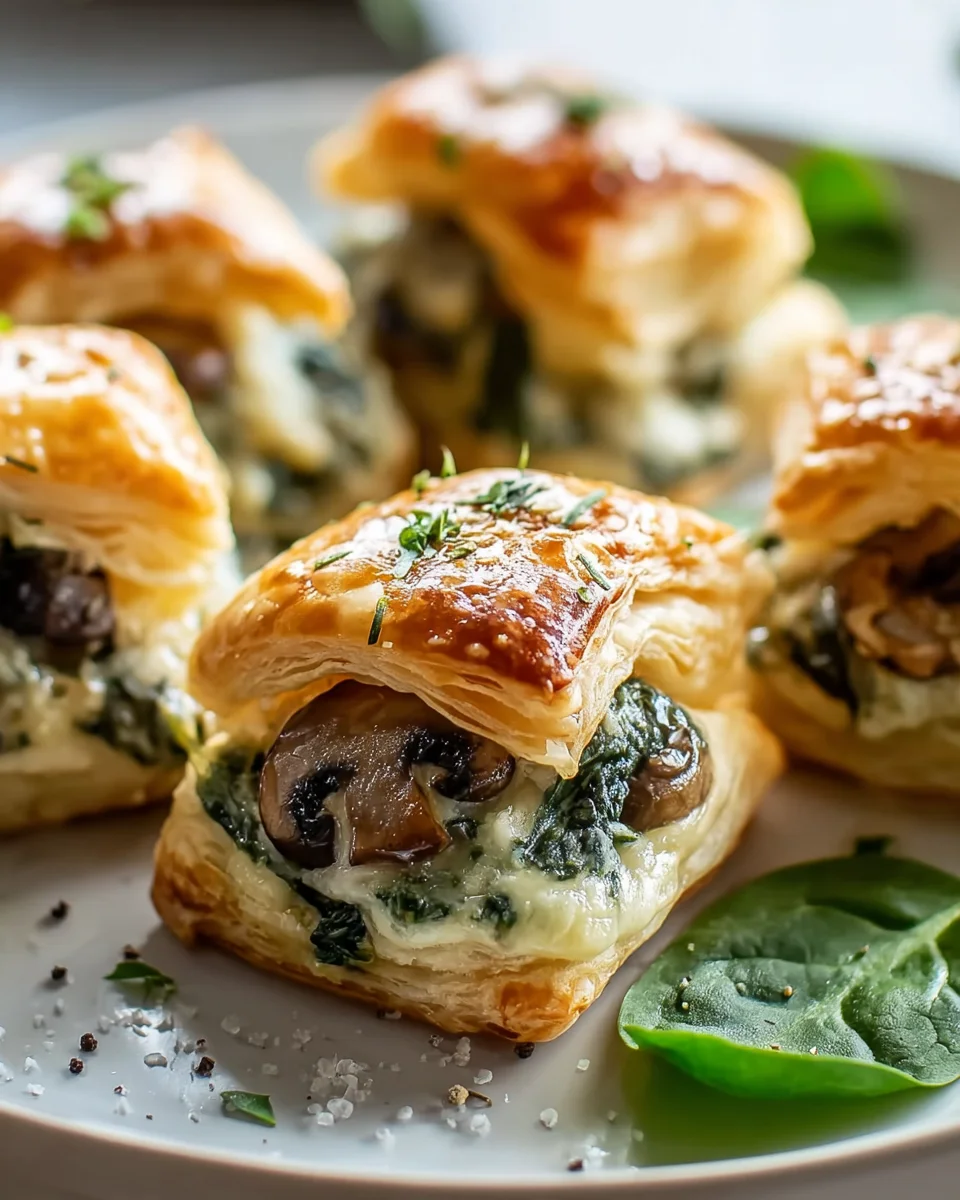 Savory Spinach and Mushroom Puff Delights
