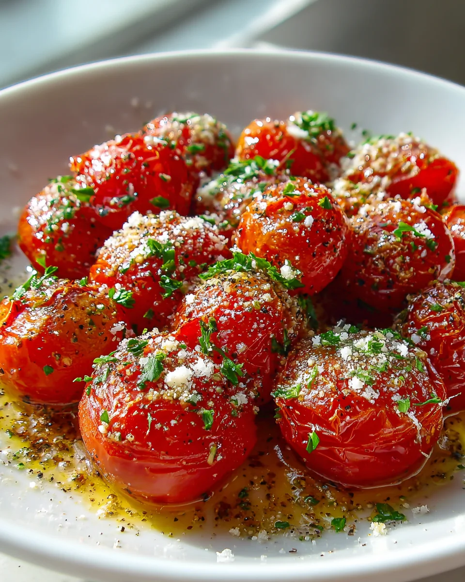 Oven Roasted Garlic Parmesan Cherry Tomatoes Recipe Delight