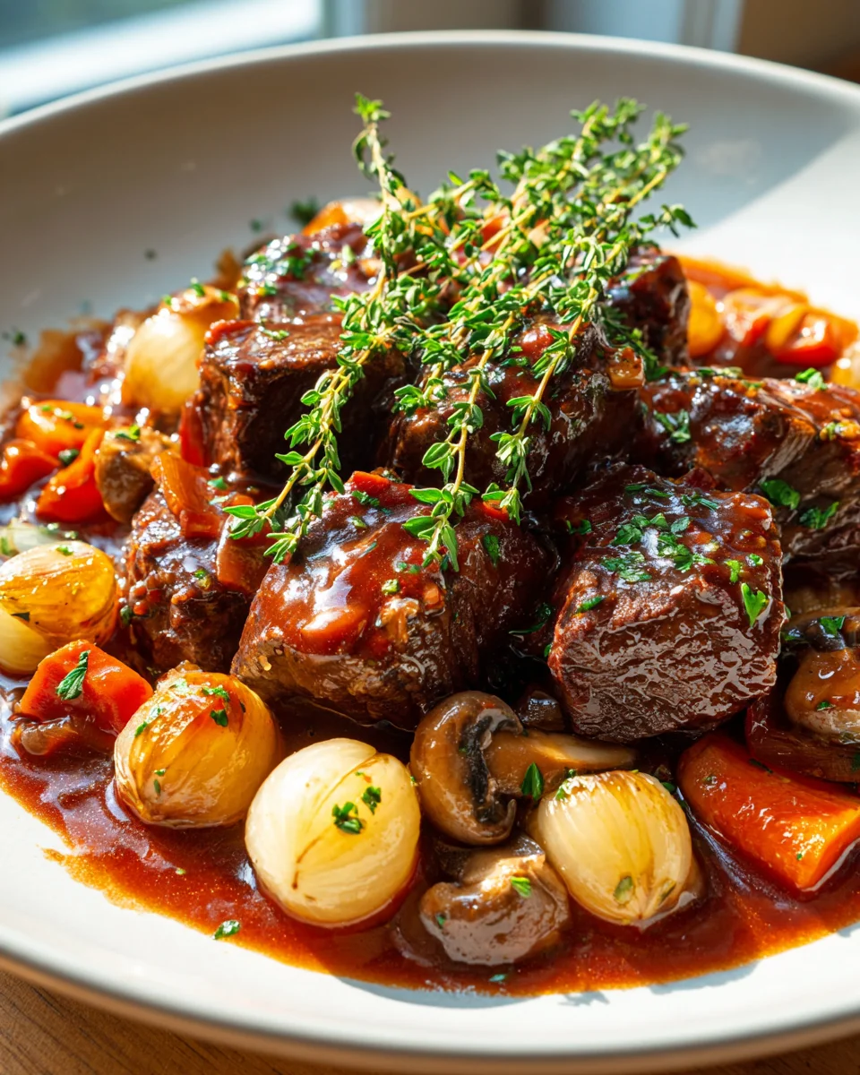 Delicious Slow Cooked Burgundy Beef with Rich Flavor Boosts