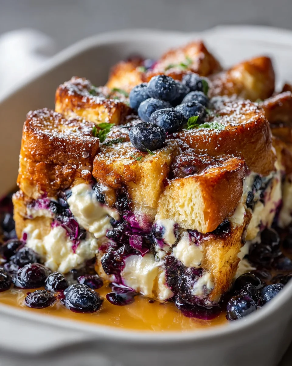 Blueberry Cream Cheese French Toast Casserole
