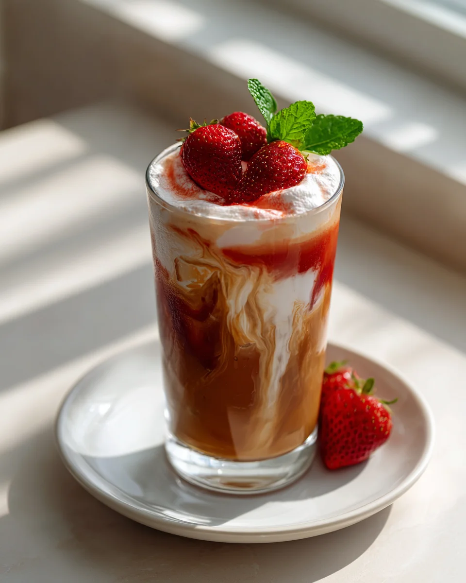 Delicious Strawberry Cream Cold Latte Recipe for Summer Refreshment