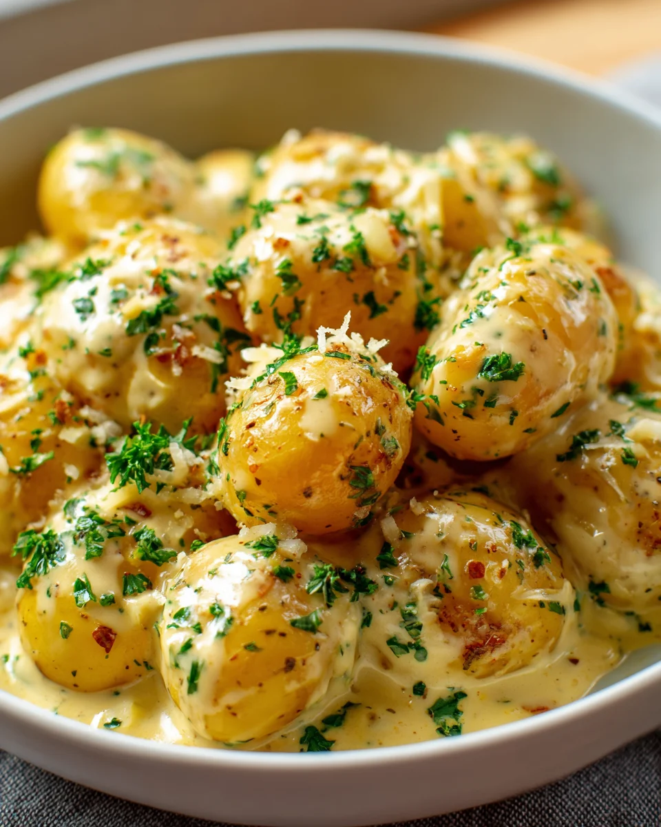 Creamy Garlic Sauce Baby Potatoes Recipe for Perfect Sides