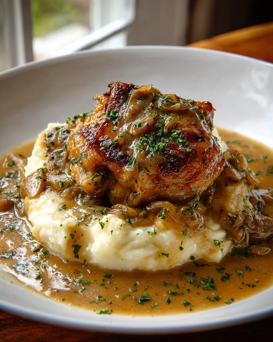 Savory Smothered Chicken Thighs in Rich Gravy Recipe