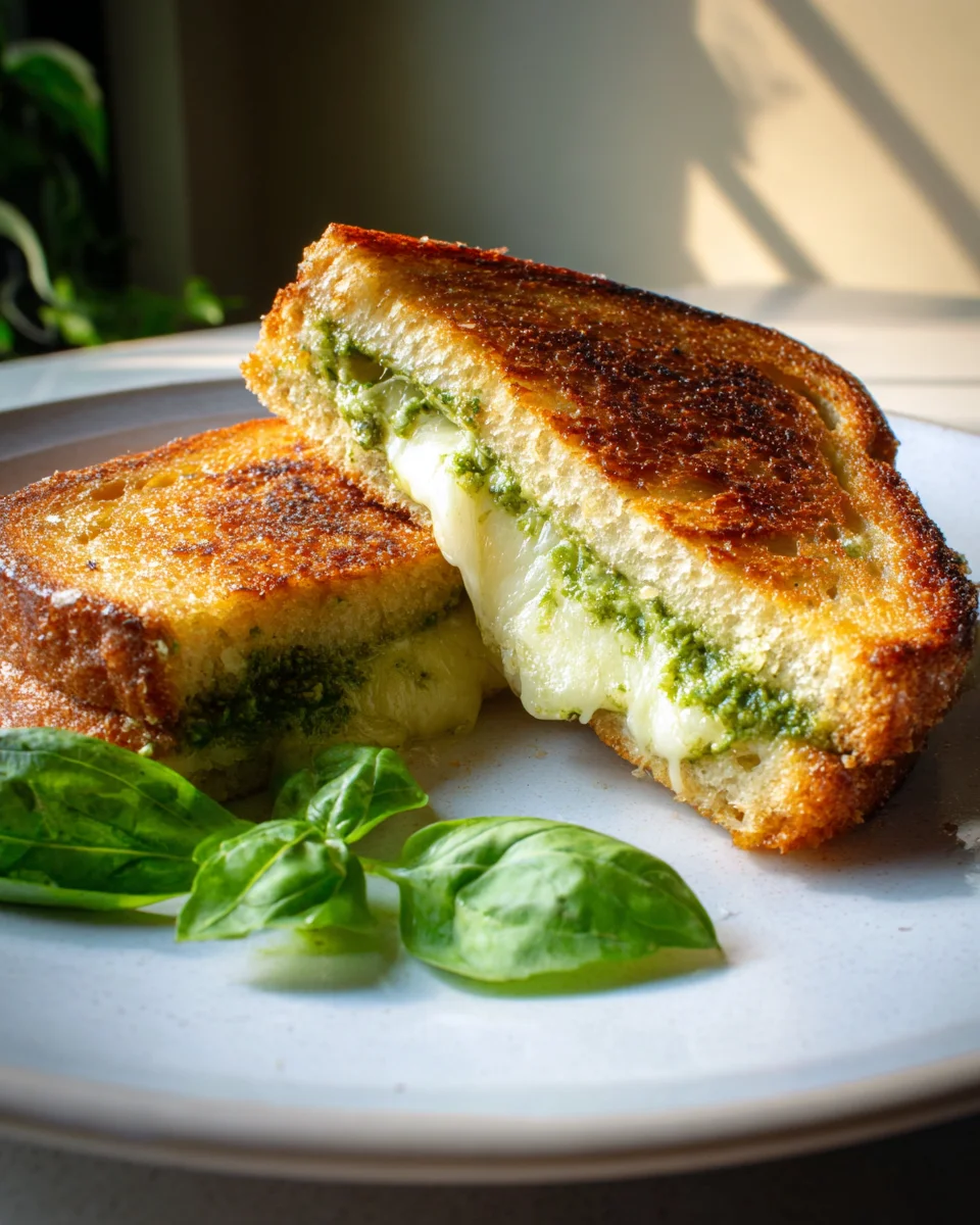 Basil Pesto Provolone Grilled Cheese: A Flavorful Twist!