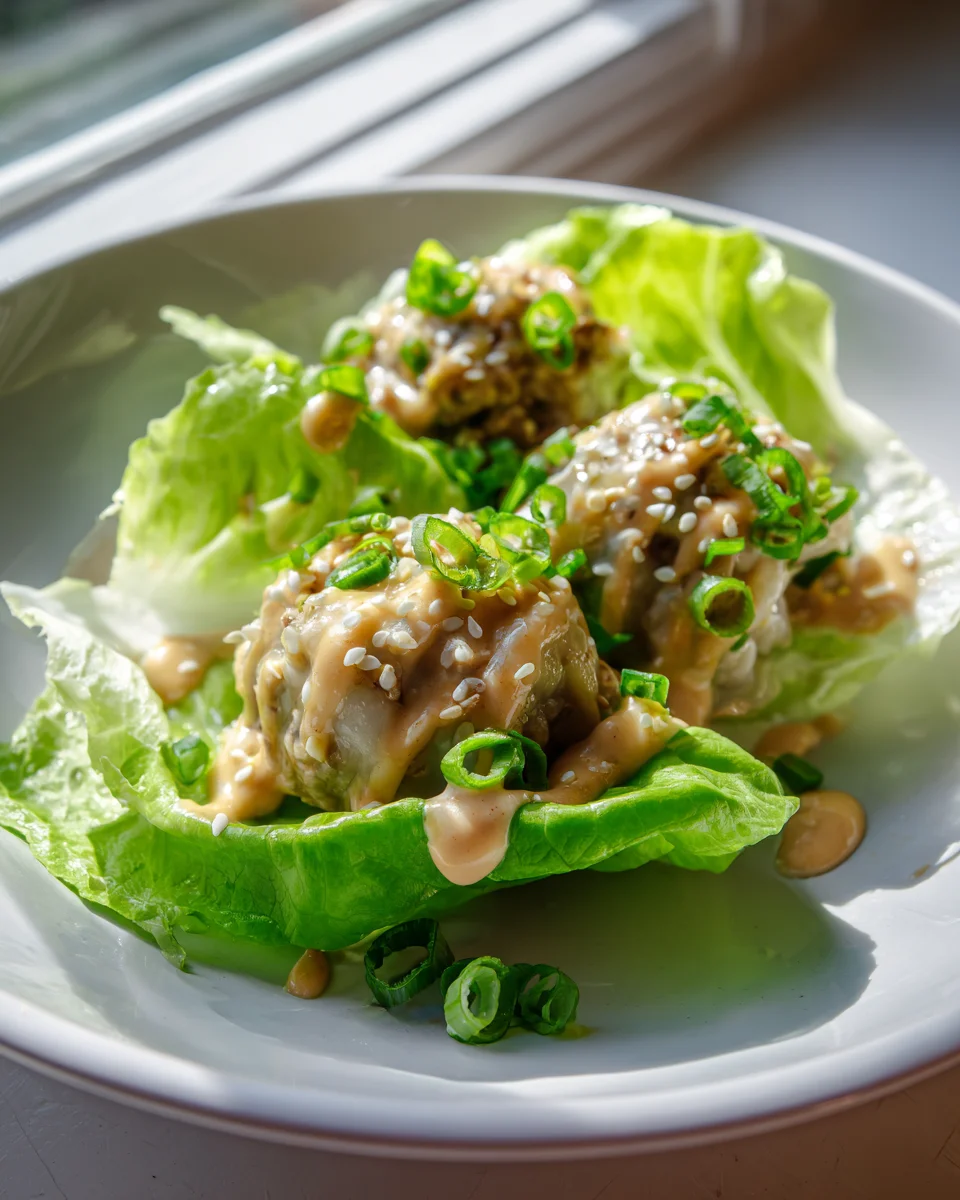 Trader Joe's Beef Dumpling Lettuce Wraps with Sesame Sauce Recipe