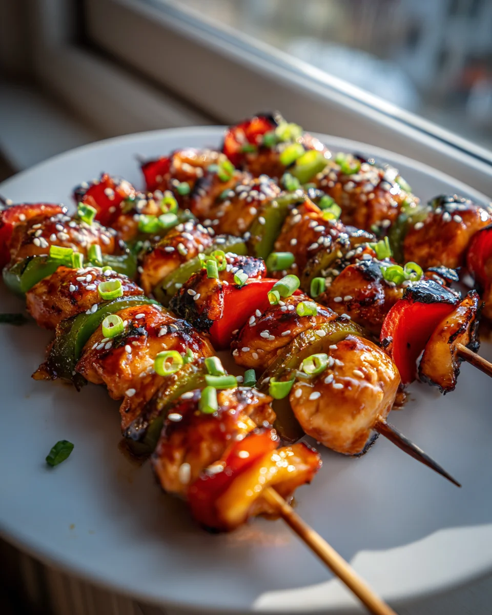 Spicy Honey Garlic Chicken Skewers: Easy Grilled Delight