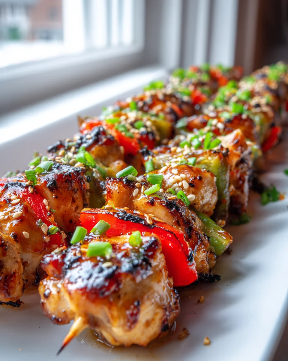 Spicy Honey Garlic Chicken Skewers: Easy Grilled Delight