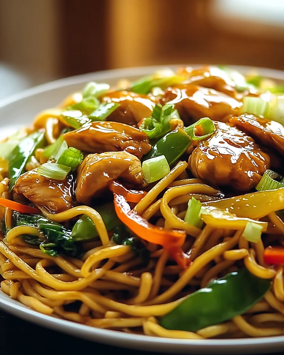 Savory Garlic Chicken Lo Mein Delight