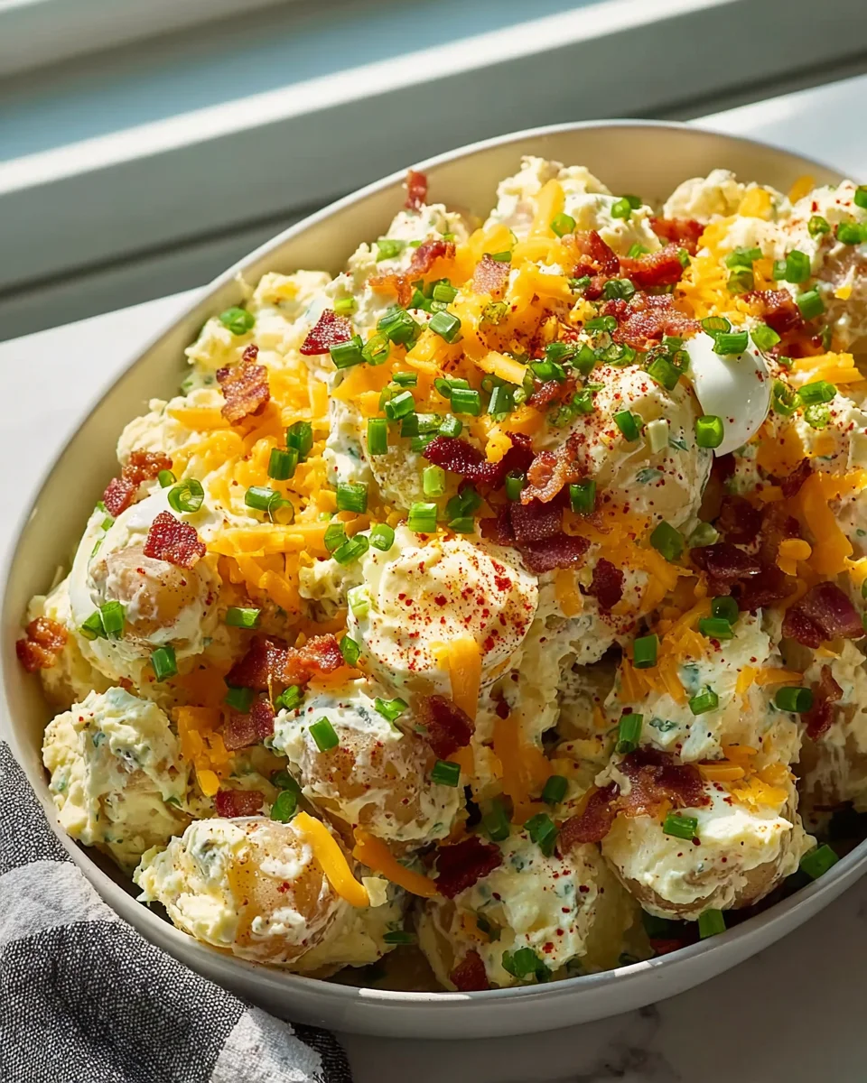 Beef Bacon Loaded Potato Salad Recipe for a Crowd Delight