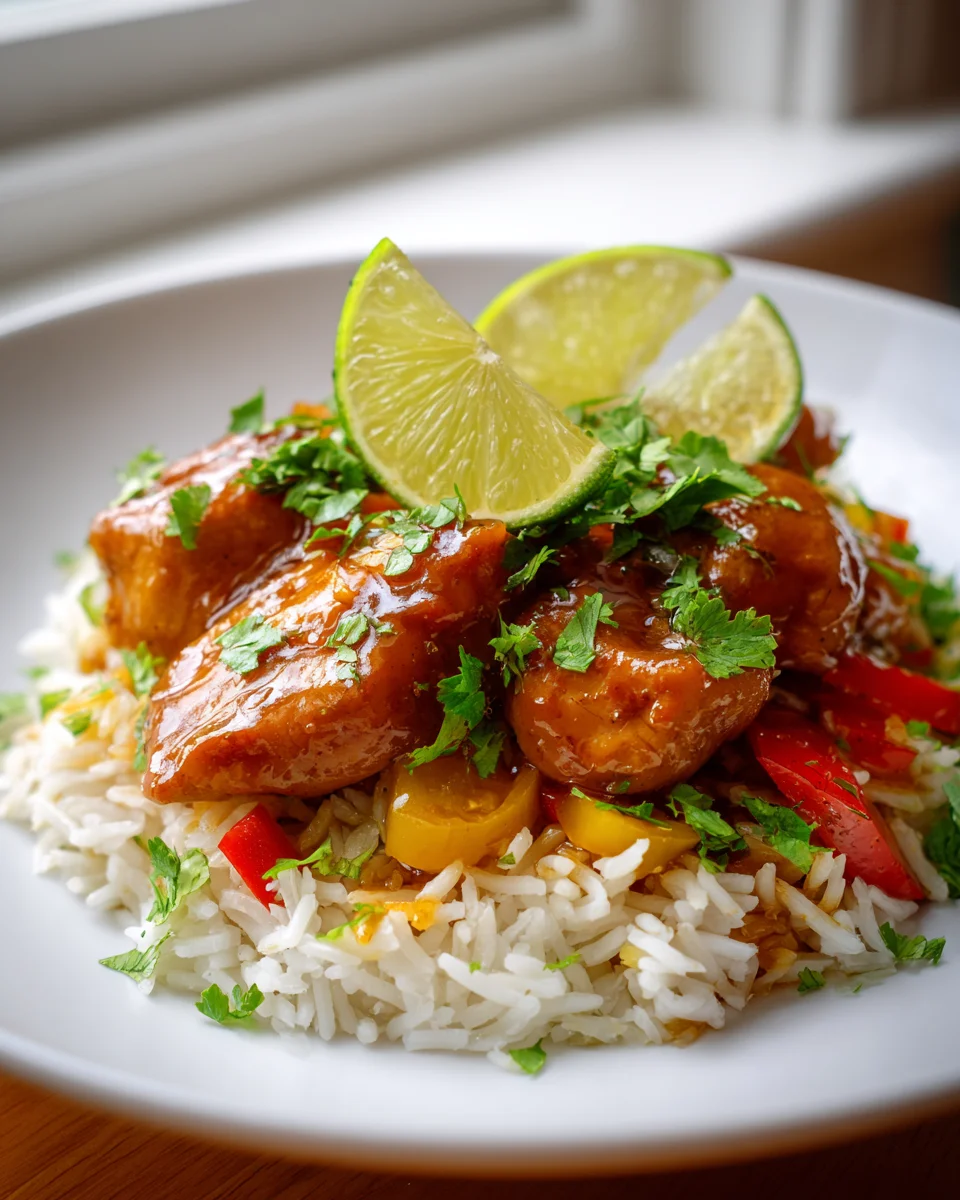 Tropical Sweet and Spicy Chicken Rice Delight