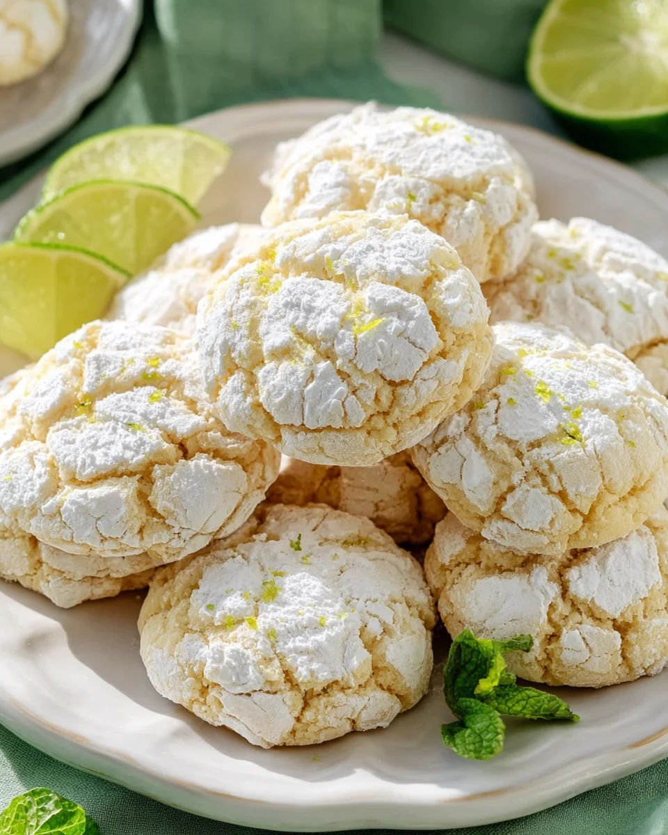 Tropical Coconut Key Lime Crinkle Cookies