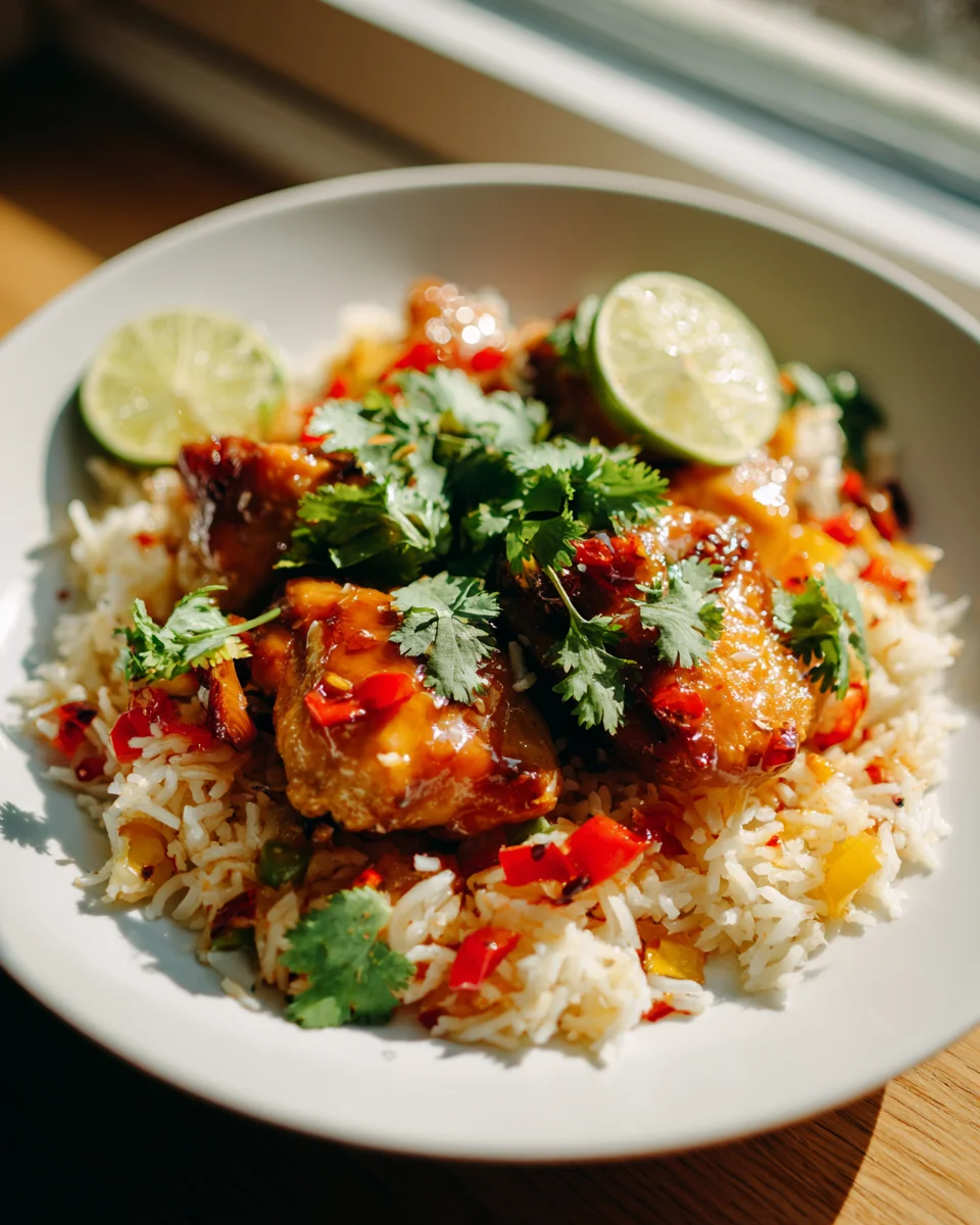 Tropical Sweet and Spicy Chicken Rice Delight