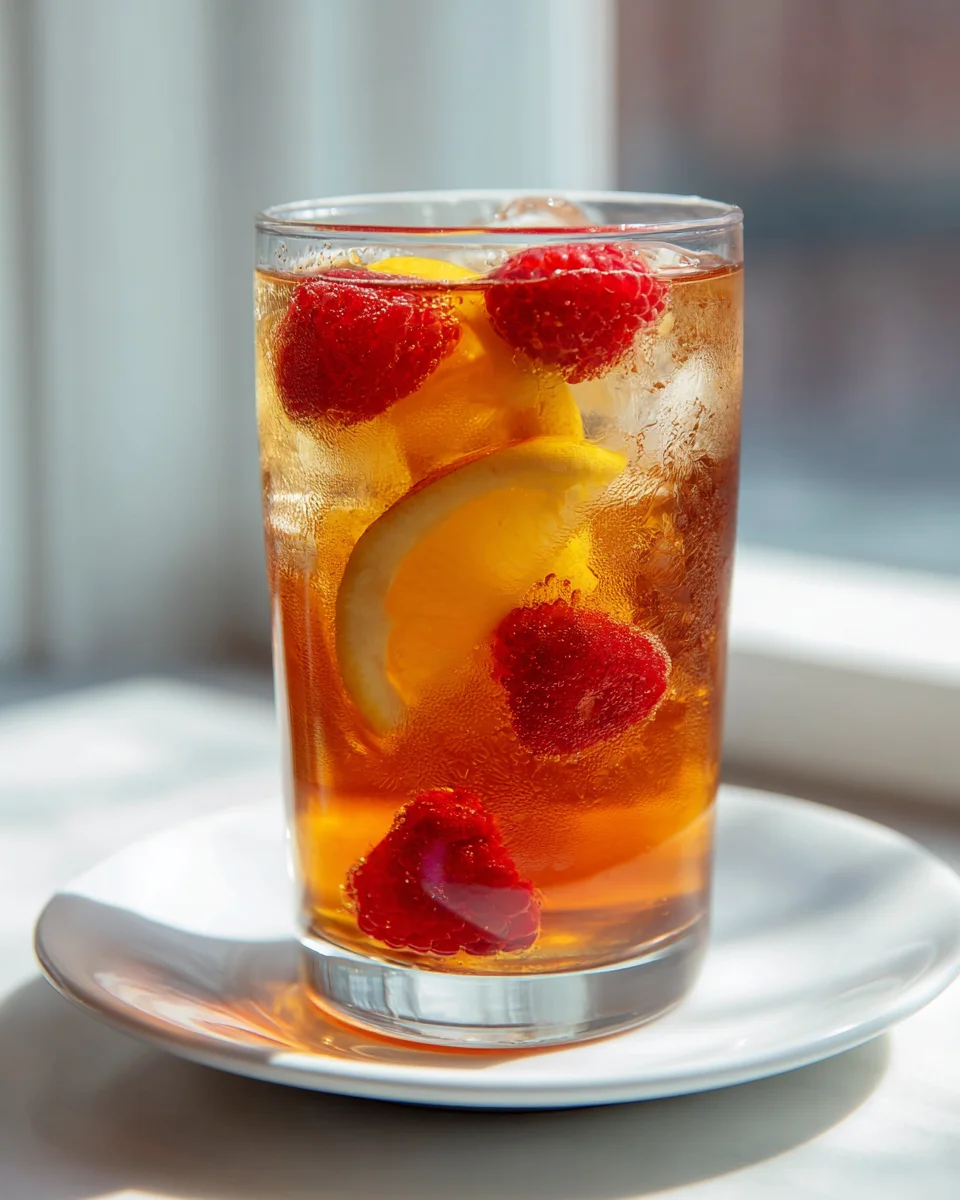 Sun-Kissed Raspberry Peach Iced Tea Lemonade