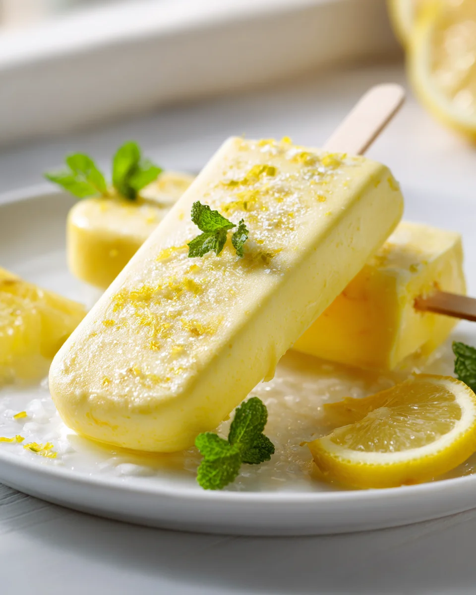 Zesty Frozen Lemon Yogurt Popsicles